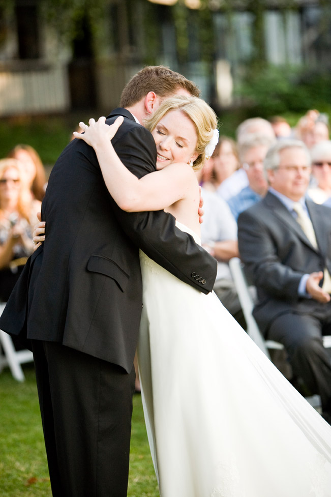 wedding ceremony pronouncement emotional bride and groom