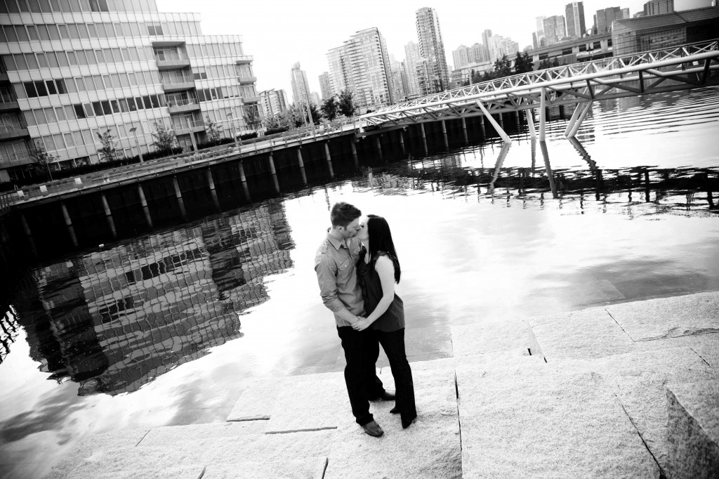 modern edgy wedding photography, vancouver, false creek, downtown