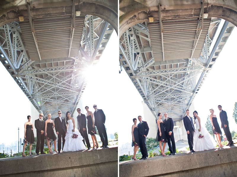wedding photography, wedding photographer, vancouver, bridge, urban, city