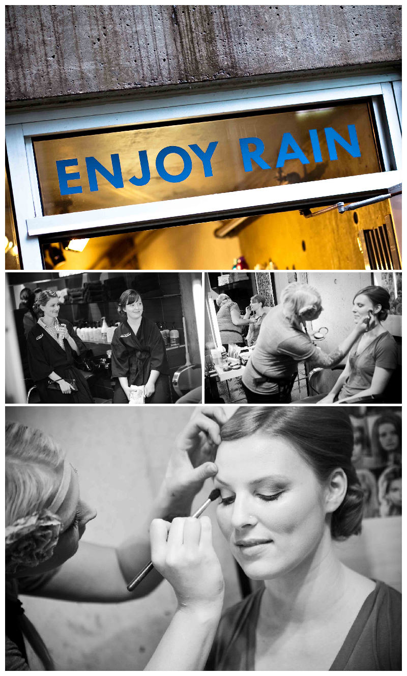 rain salon, granville island vancouver, wedding, getting ready, wedding photography