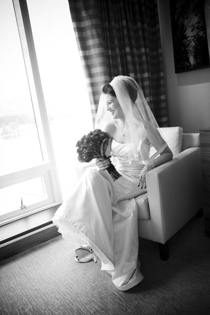 bride, candid, flowers, hotel, fairmont pacific rim, vancouver, wedding photographer vancouver, wedding photos