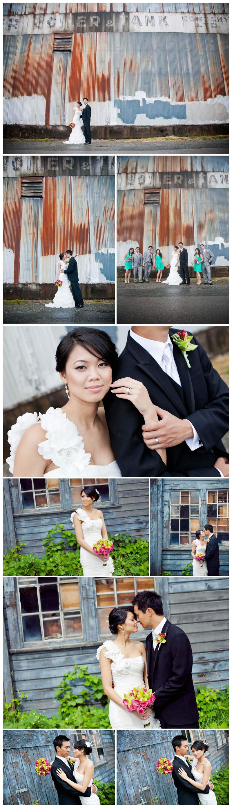 boiler & tank, new west, new westminister, urban, grungy, shabby, wedding photos, wedding photography, couple, portrait, front st