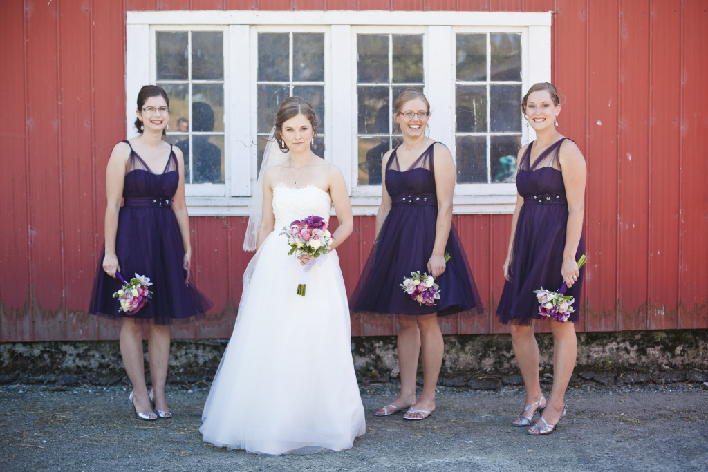 bride and bridesmaids portrait, saar bank farms