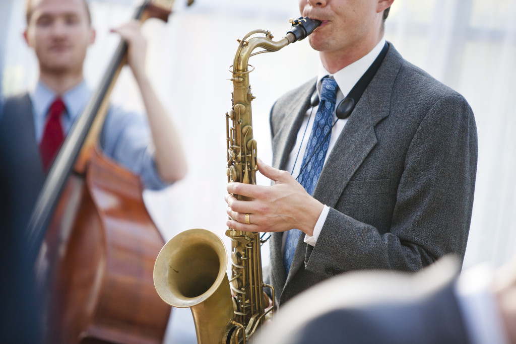 saxophone player, wedding band, 3 piece band at wedding reception