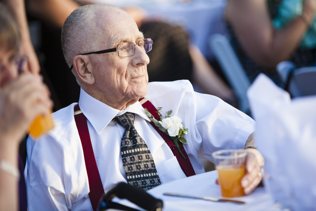 grandfather at wedding reception