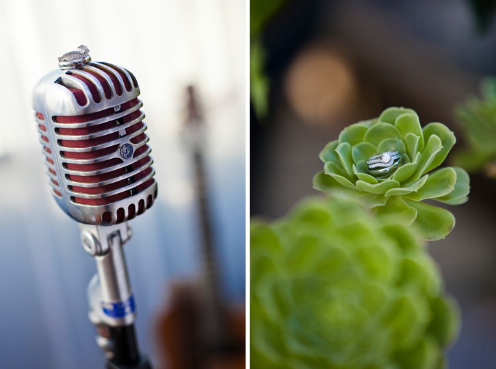 ring photos on succulent and vintage microphone