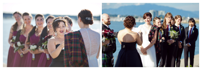 lesbian wedding ceremony vows outdoor at ubc boathouse