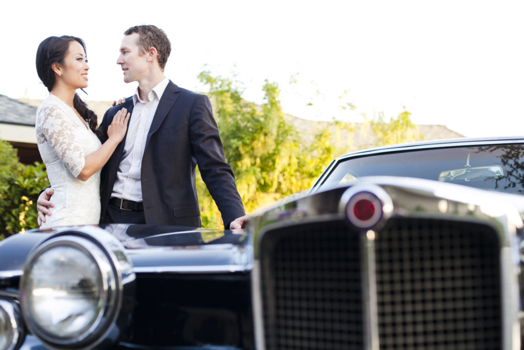 fraser valley engagement session with vintage cars