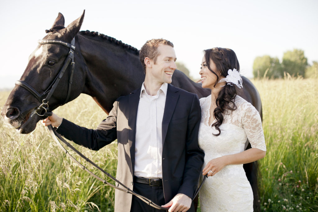 horse farm engagement session