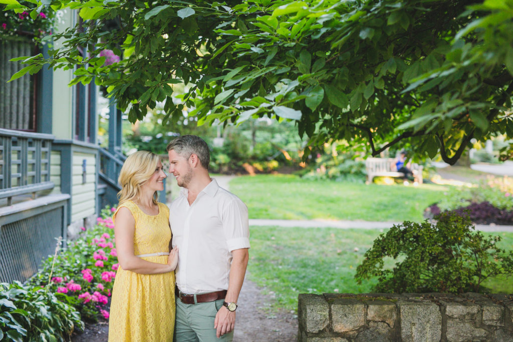 couple outside roedde house museum vancouver