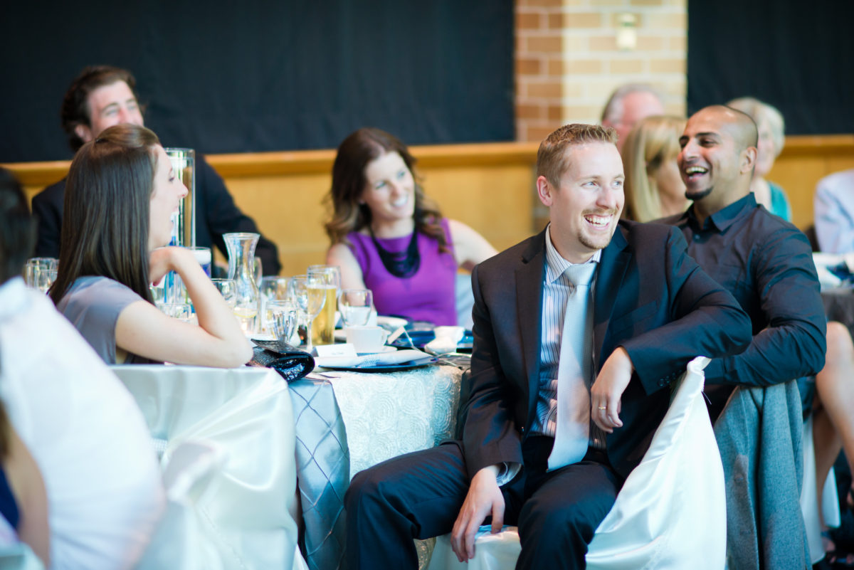 wedding guests laughing port moody