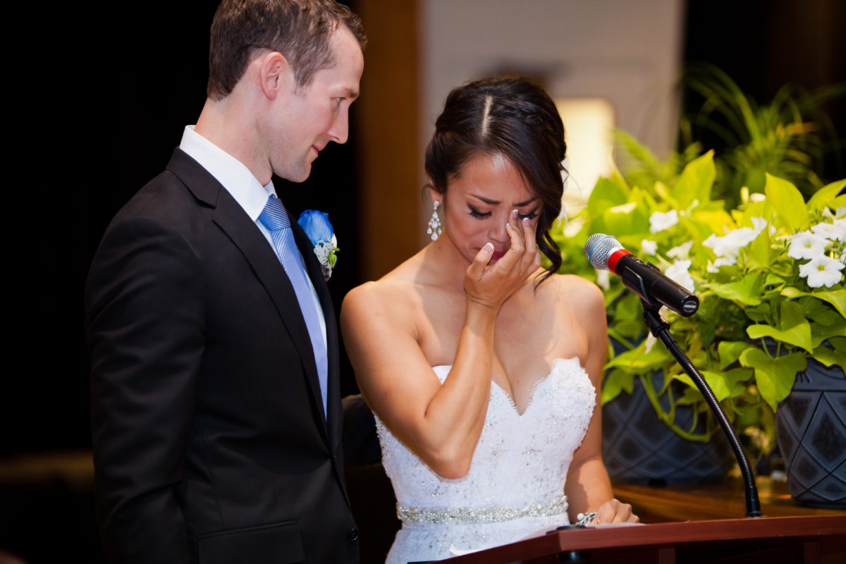 crying bride's speech at port moody wedding