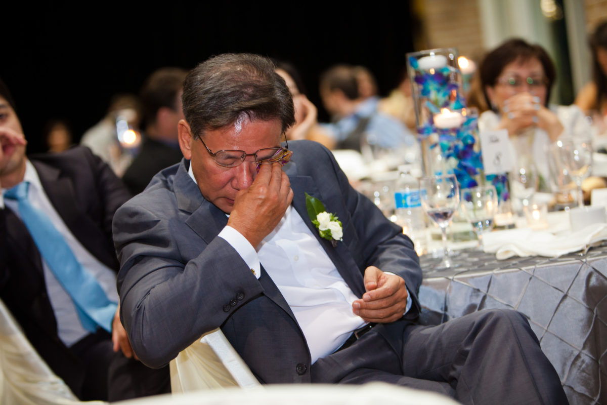 father of the bride crying during speech