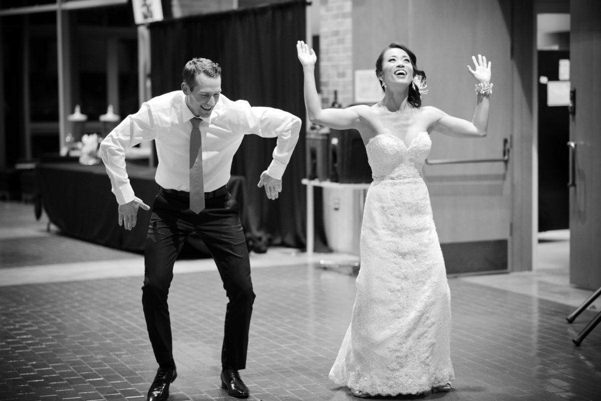 bride and groom surprise with choreographed first dance port moody