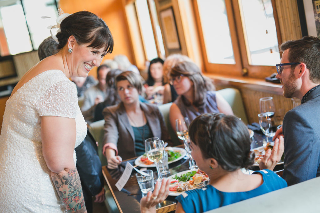 mingling with guests at wedding reception, wedding photographer vancouver