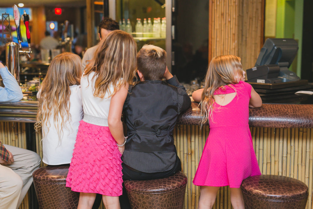 kids at bar at wedding, tiki bar vancouver