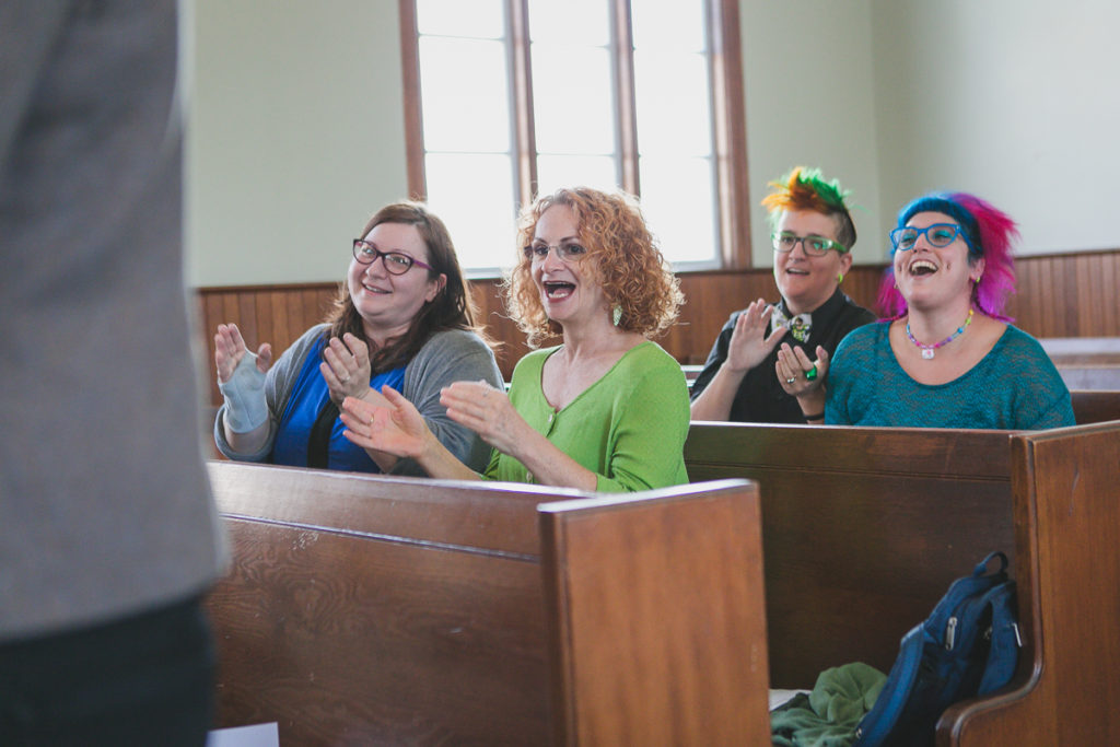 guests clapping at jewish wedding vancouver