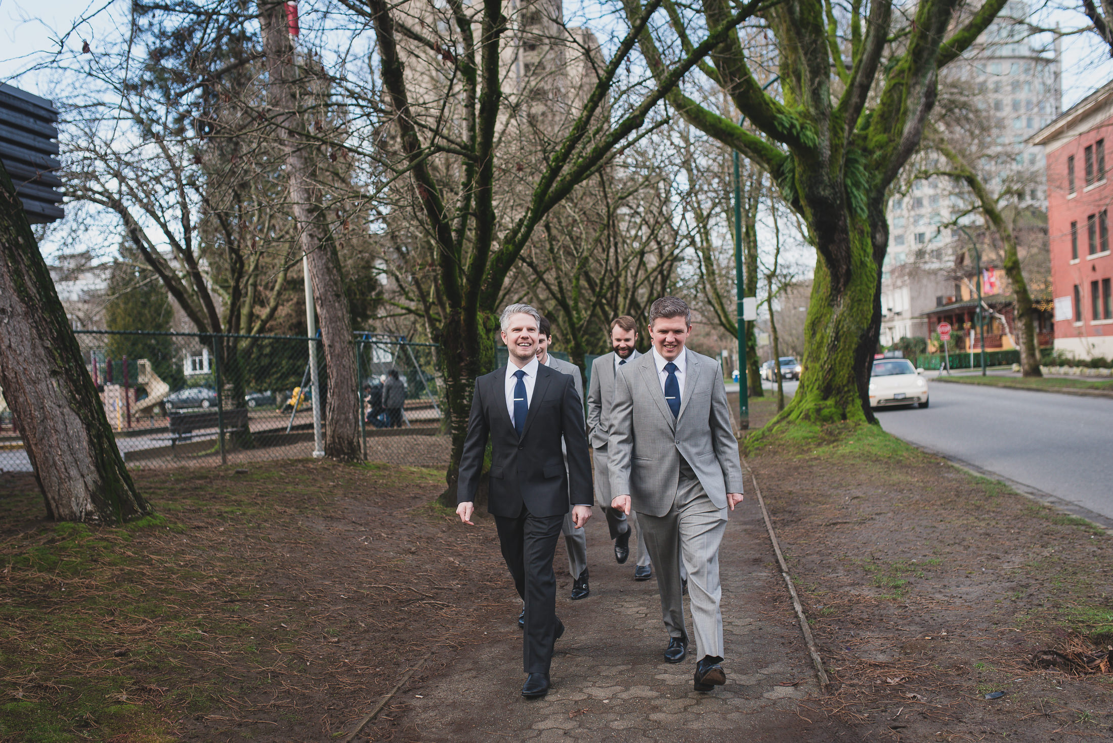 west end vancouver winter wedding, hugo boss groom portrait