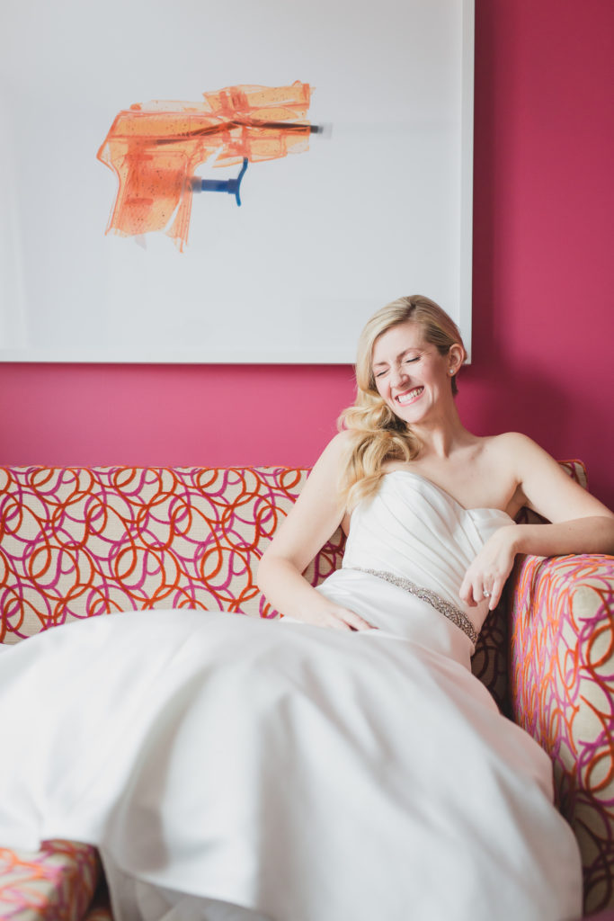 fun bridal portrait at opus hotel vancouver