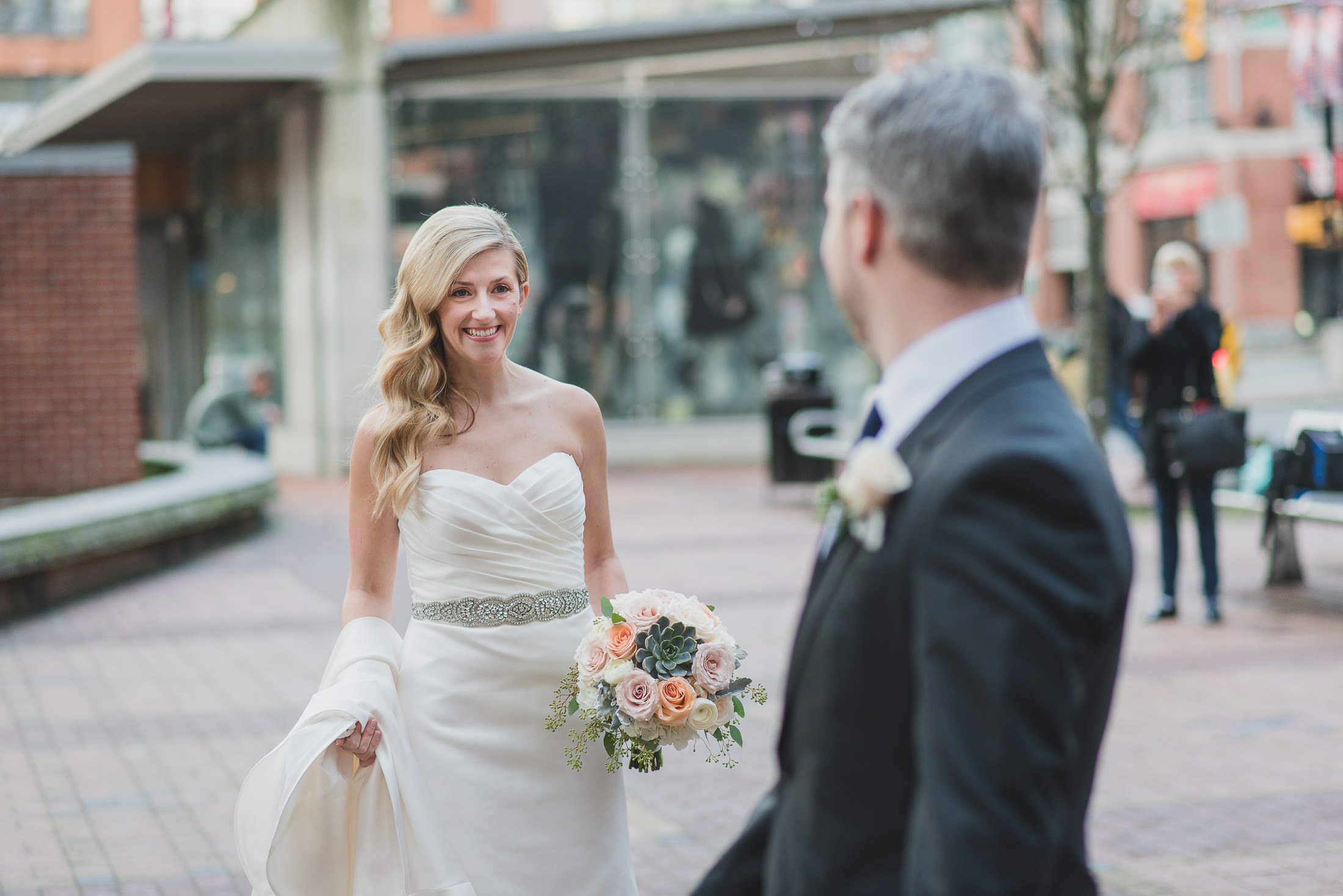 offbeat vancouver wedding emotional first look