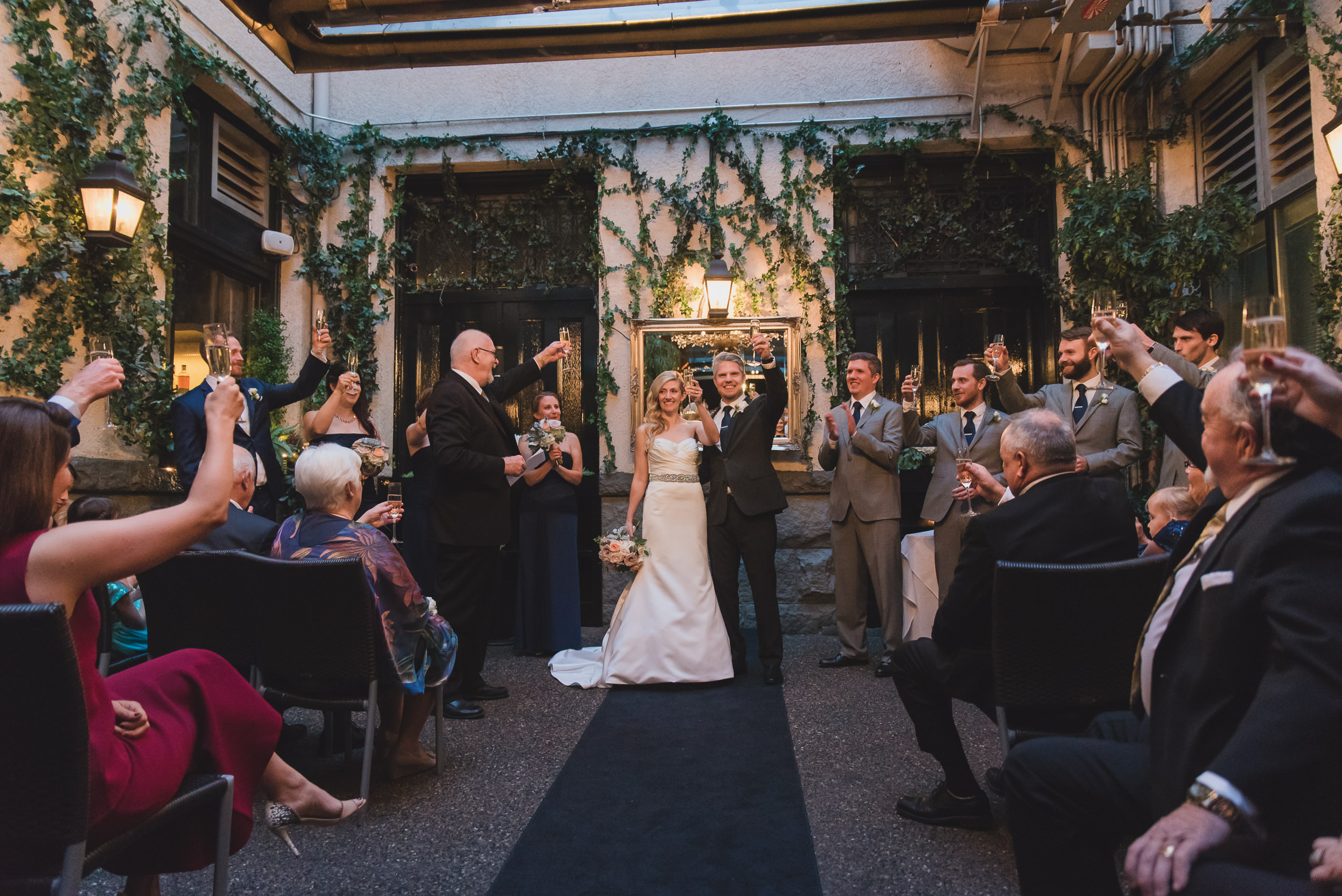 wedding champagne toast brix vancouver wedding