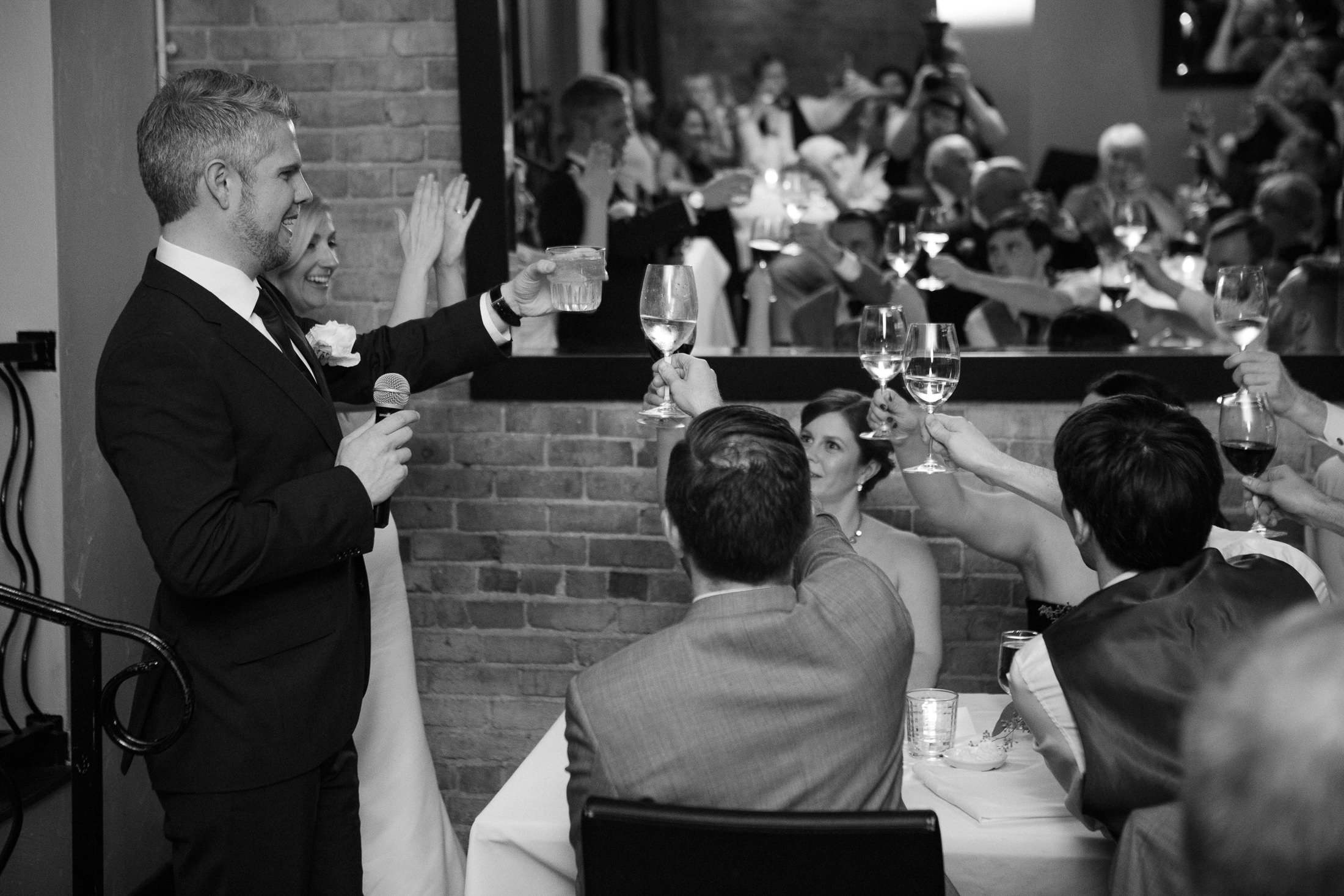 bride and groom wedding toast