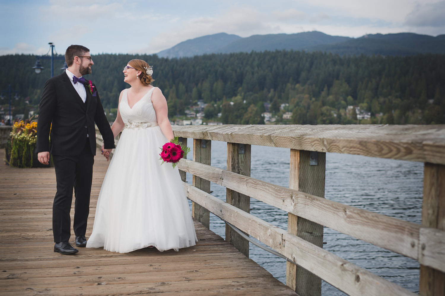 rocky point park pier wedding photos