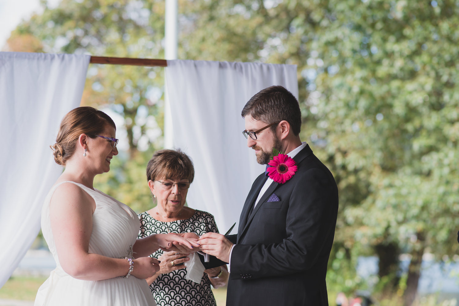 wedding ceremony at rocky point park PCT stage