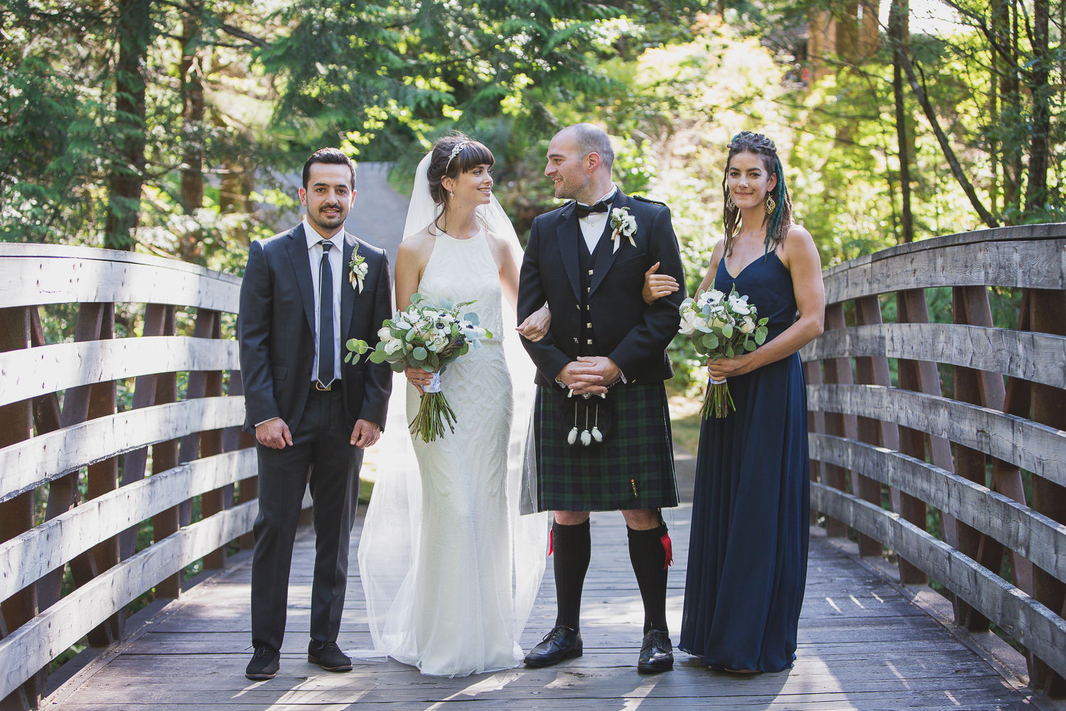 Wedding Party portraits at Furry Creek in Squamish