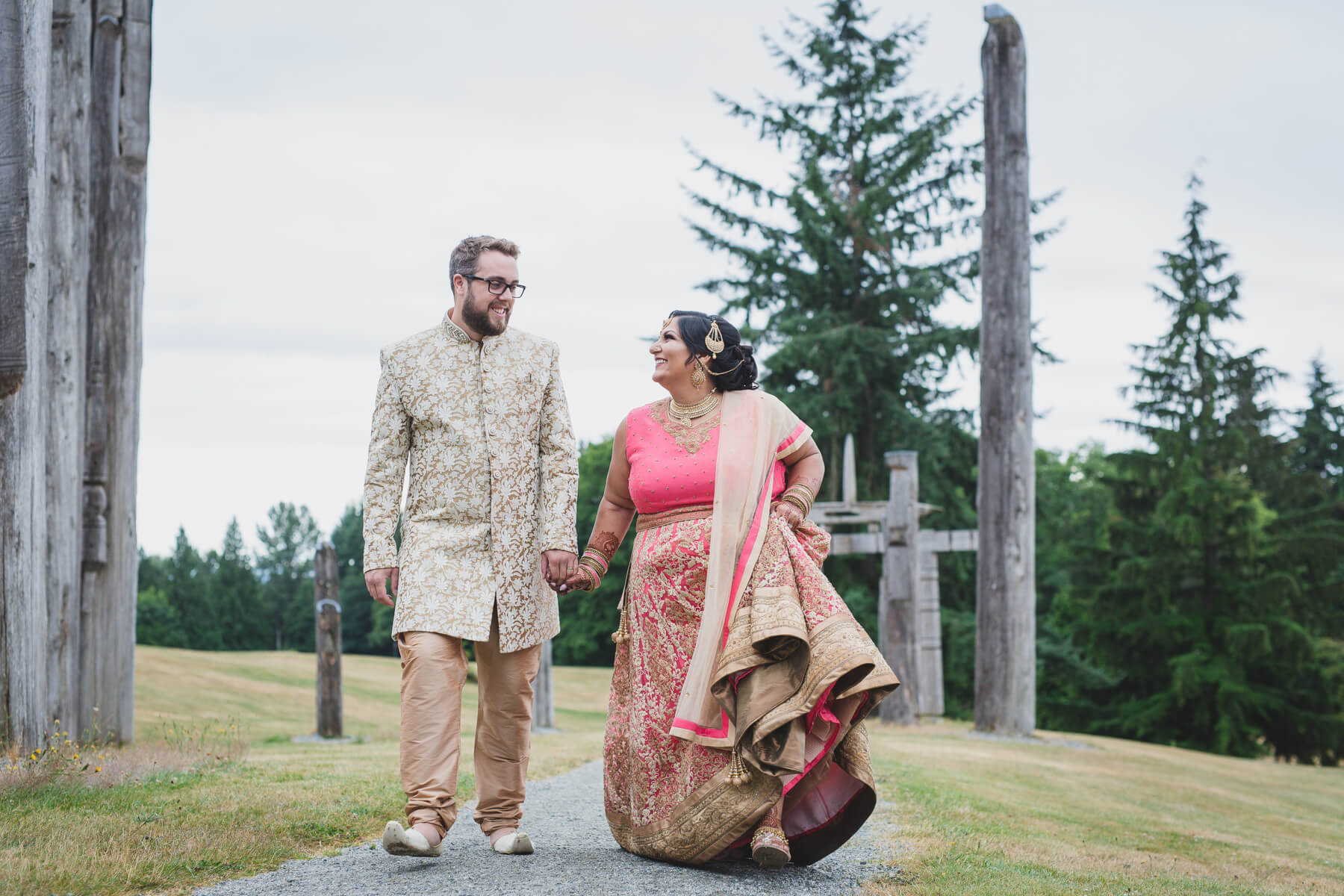 non-traditional indian wedding, burnaby mountain couples portraits