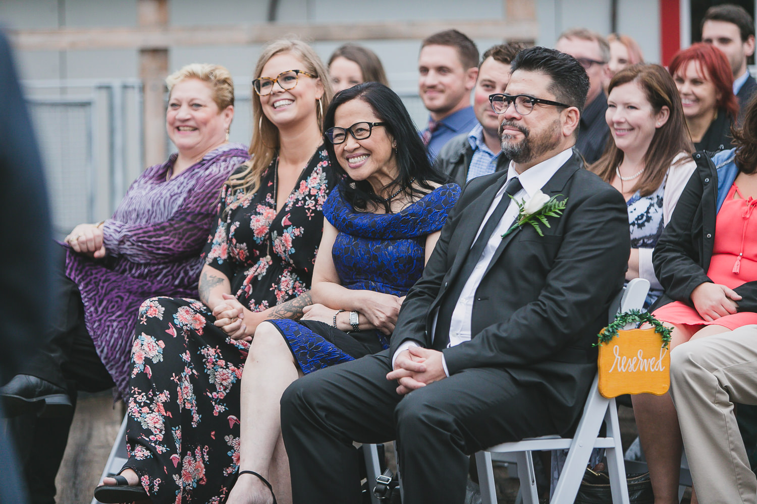 family reactions during wedding ceremony in steveston