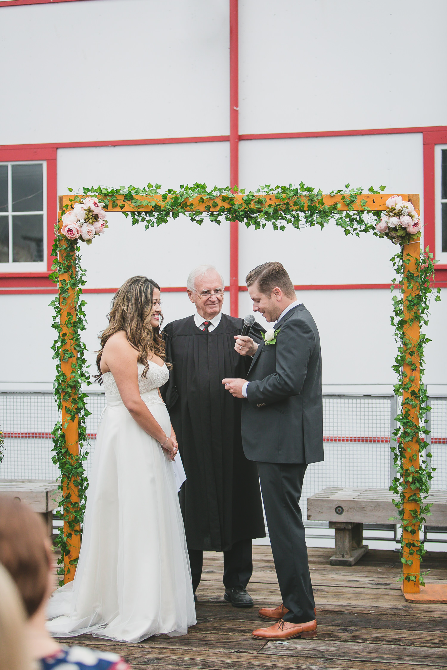 wedding ceremony in steveston with clarence ash officiant