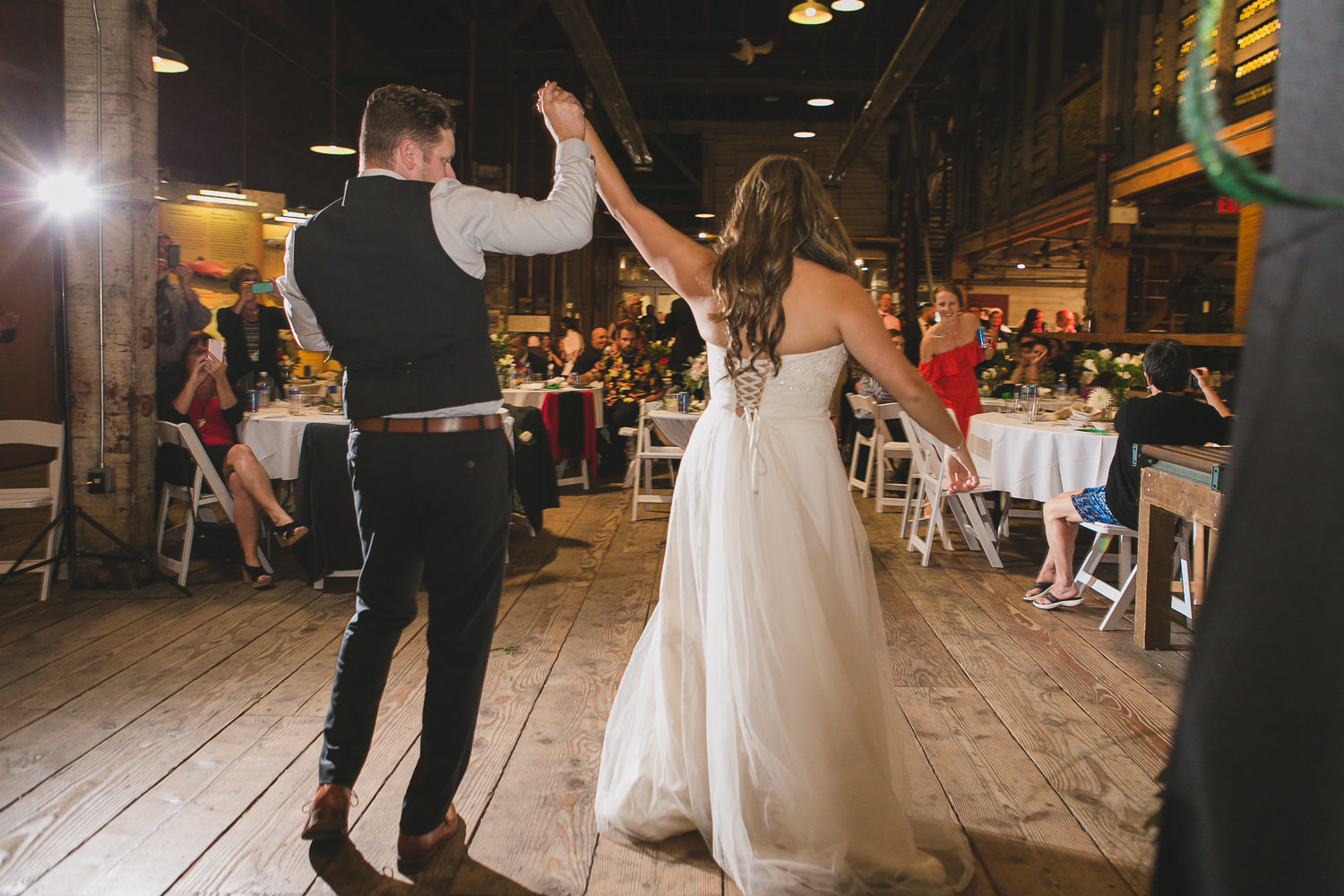 bride and groom alternative reception first dance