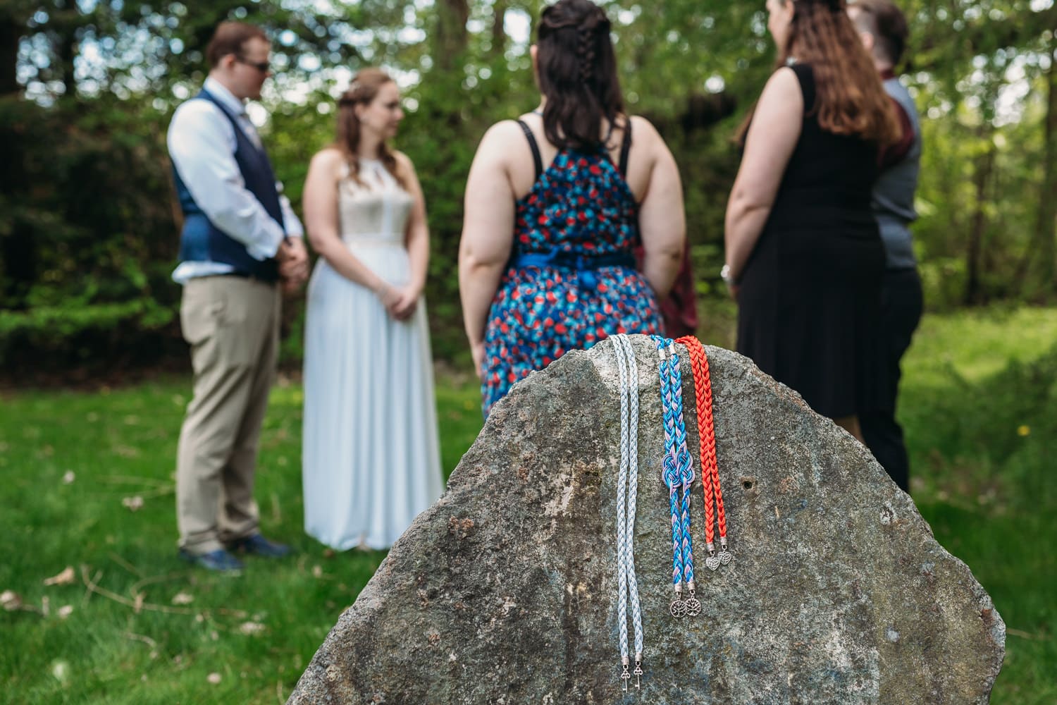 hand-fasting cords at elopement ceremony at campbell valley park