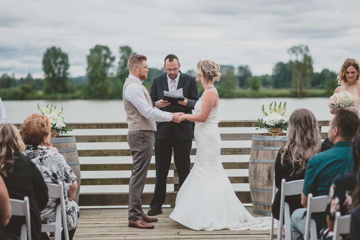 south bonson community centre wedding ceremony on dock