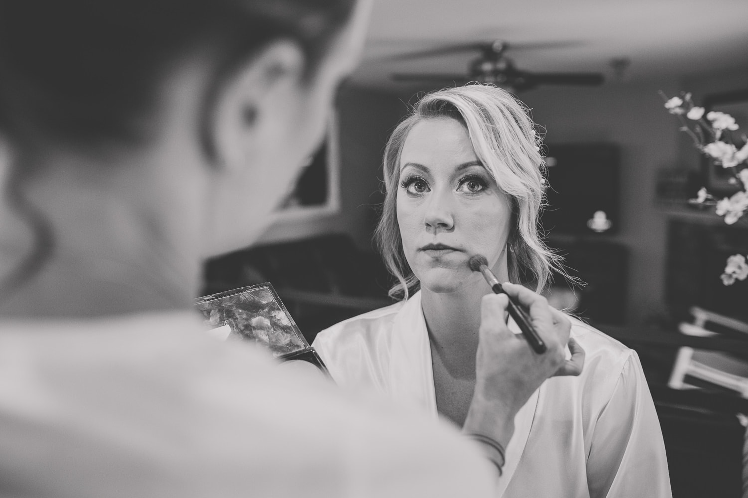 Bride getting ready with Jamie Hyslop makeup