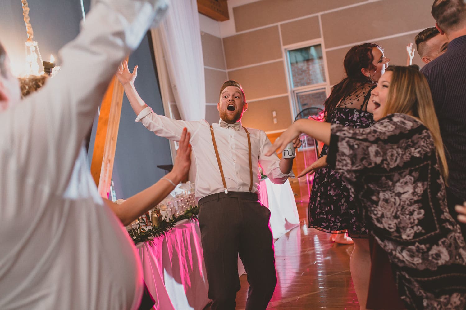 wedding reception dance party at south bonson community centre