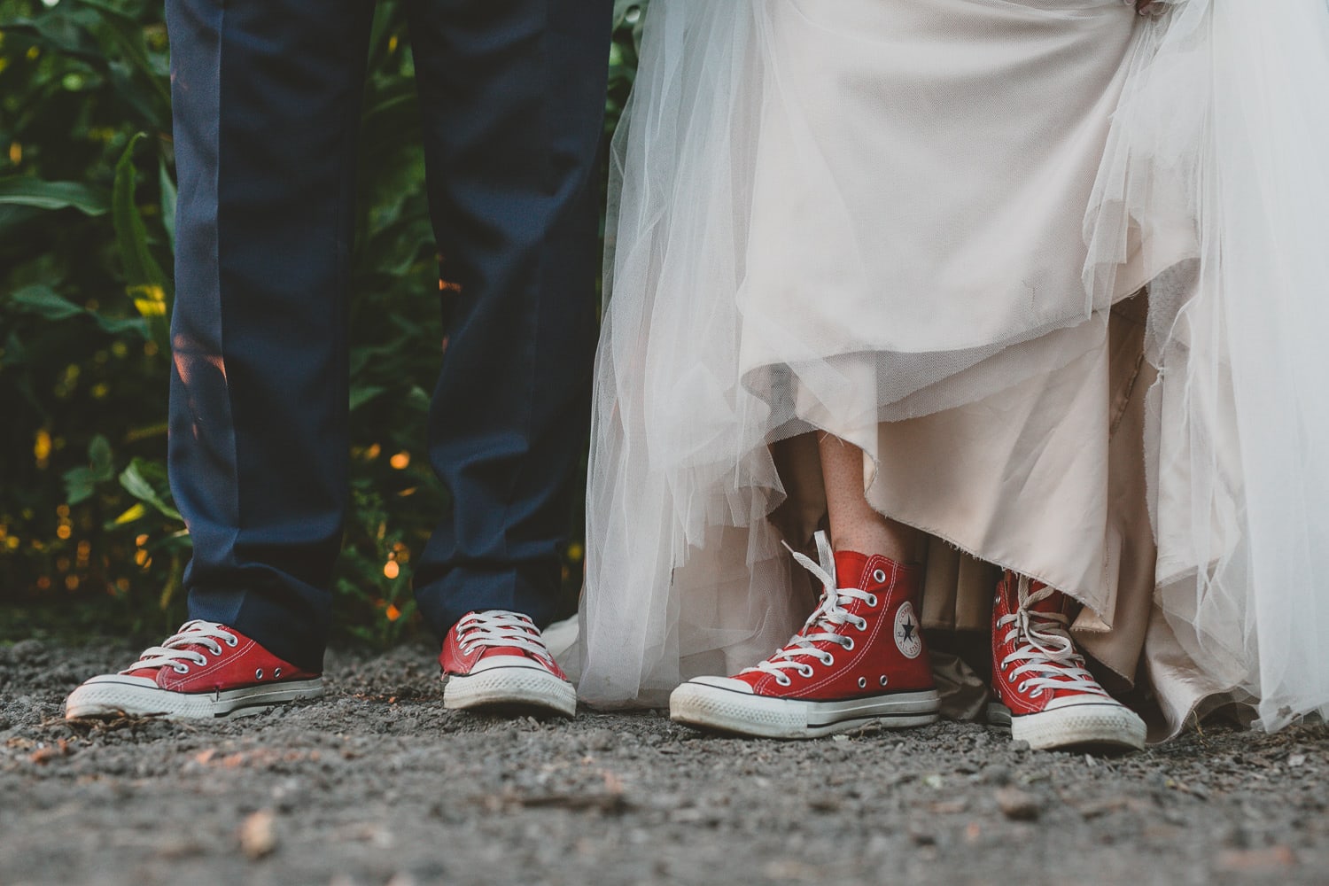 couple in red converse at barn wedding fraser valley