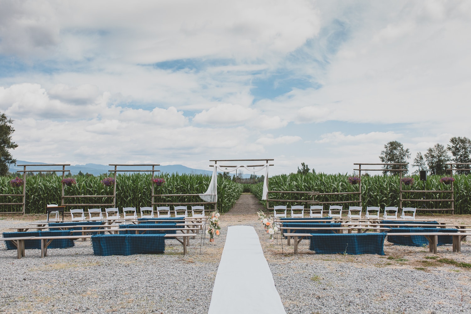 ceremony setup at hopcott farms pitt meadows