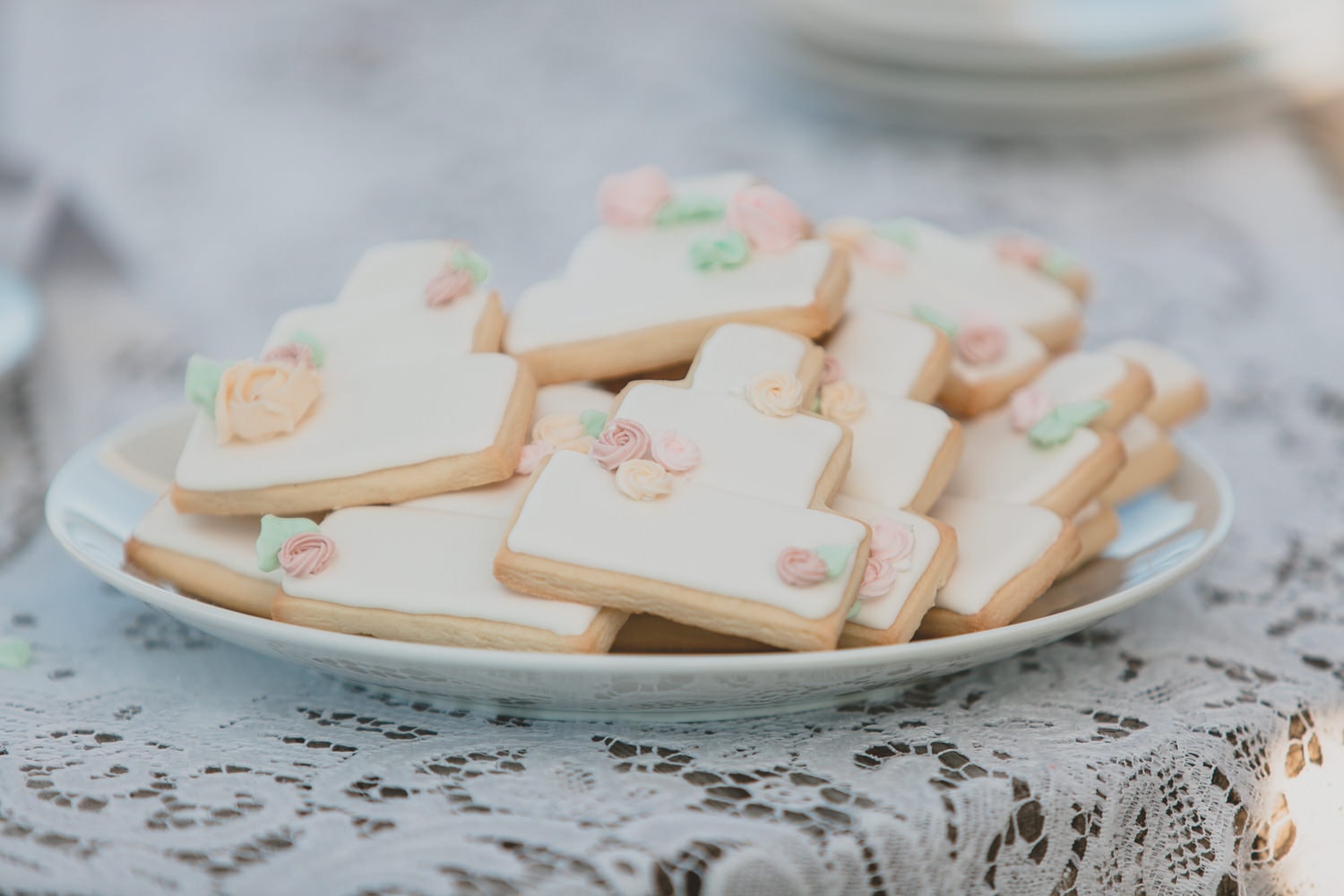 wedding cake shaped cookies by M&B Occasions