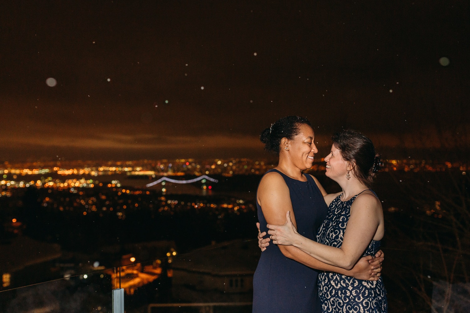 night portrait at lgbtq bipoc wedding in vancouver