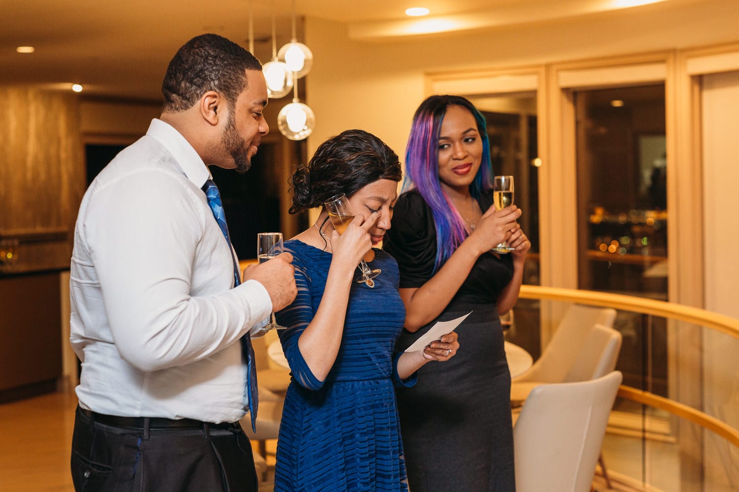 bipoc micro-wedding wedding in vancouver, wedding toast from daughter