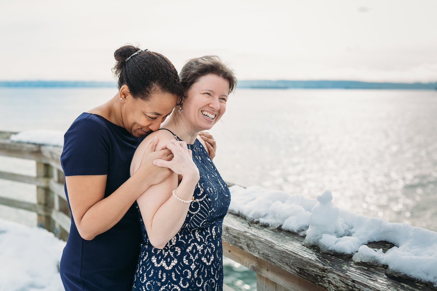 interracial international lesbian couple wedding portraits in west vancouver
