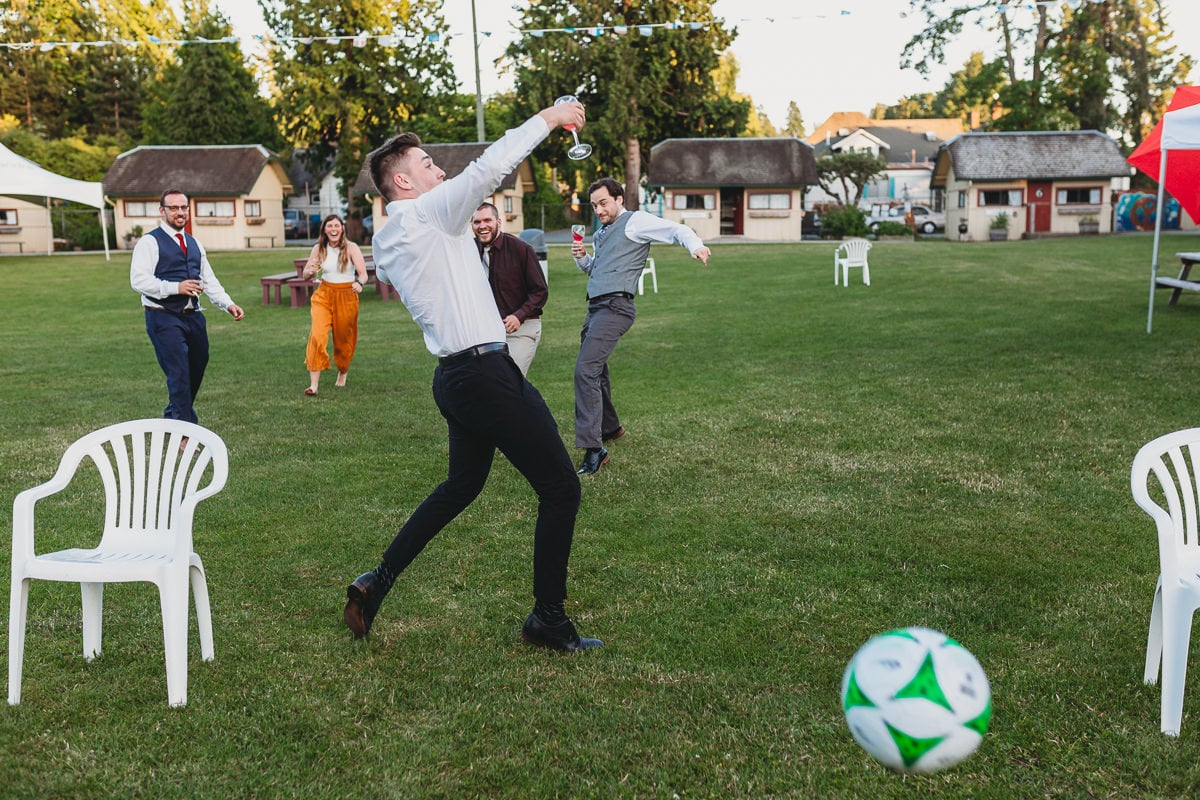 lawn games at camp wedding in bc