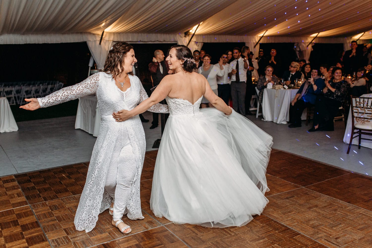 two brides first dance at lgbtq wedding vancouver
