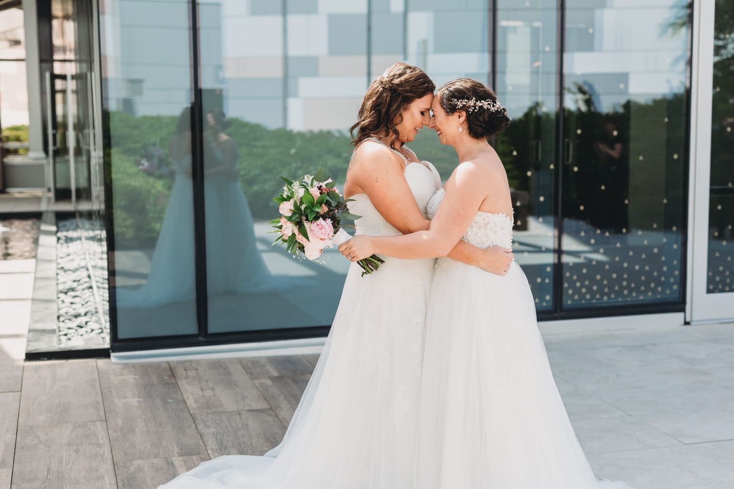 two brides first look at lgbtq wedding vancouver