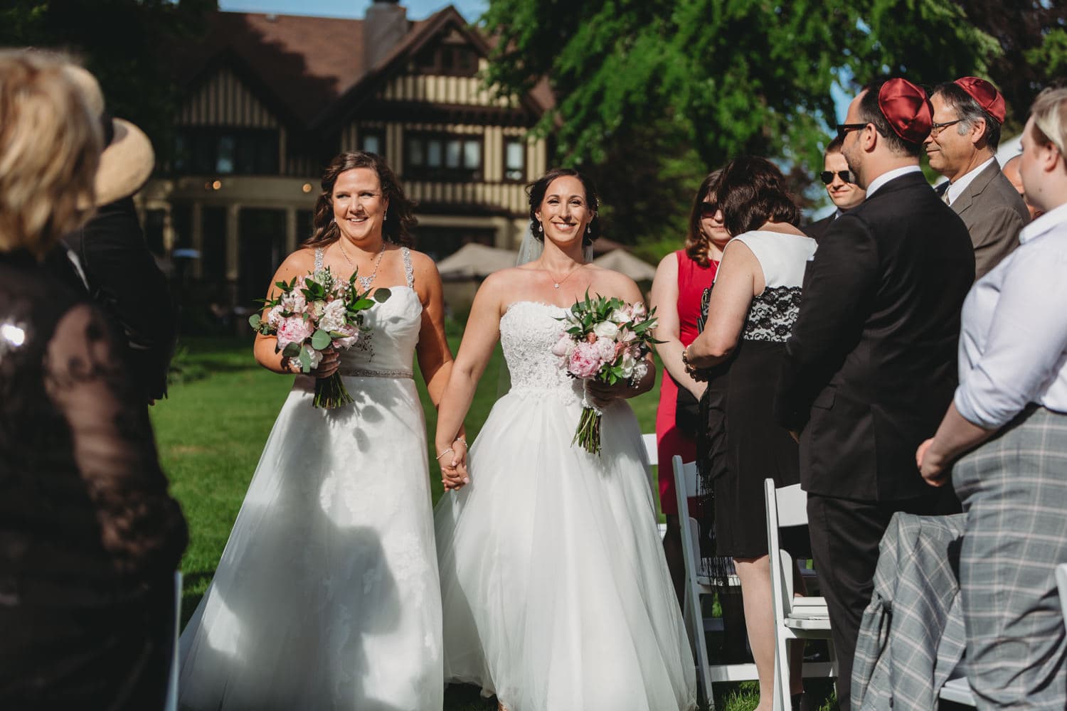 lgbtq wedding at hart house ceremony entrance