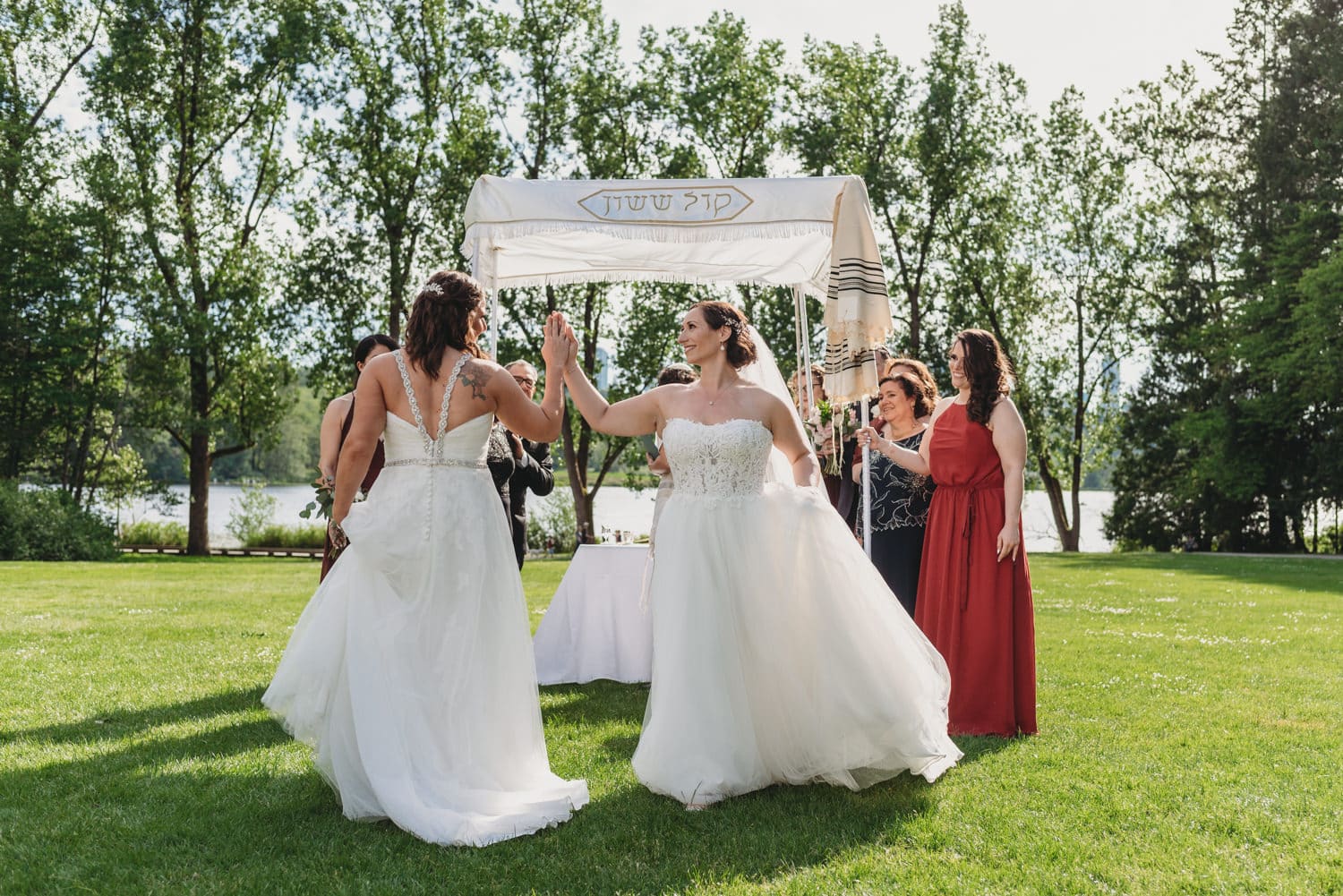 jewish lgbtq wedding ceremony with chuppah