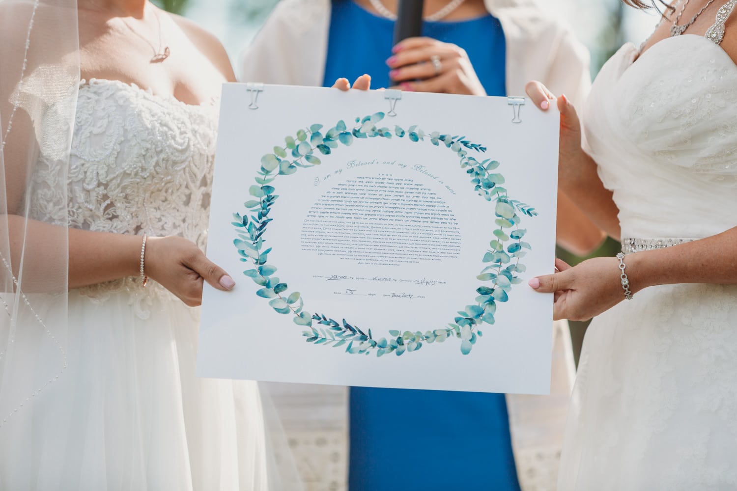 jewish ketubah at lgbtq wedding ceremony