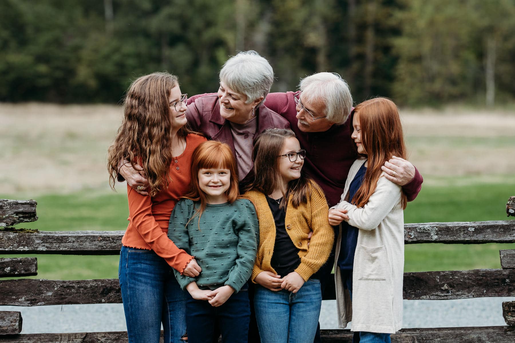grandparents and grandkids at campbell valley park fraser valley extended family session